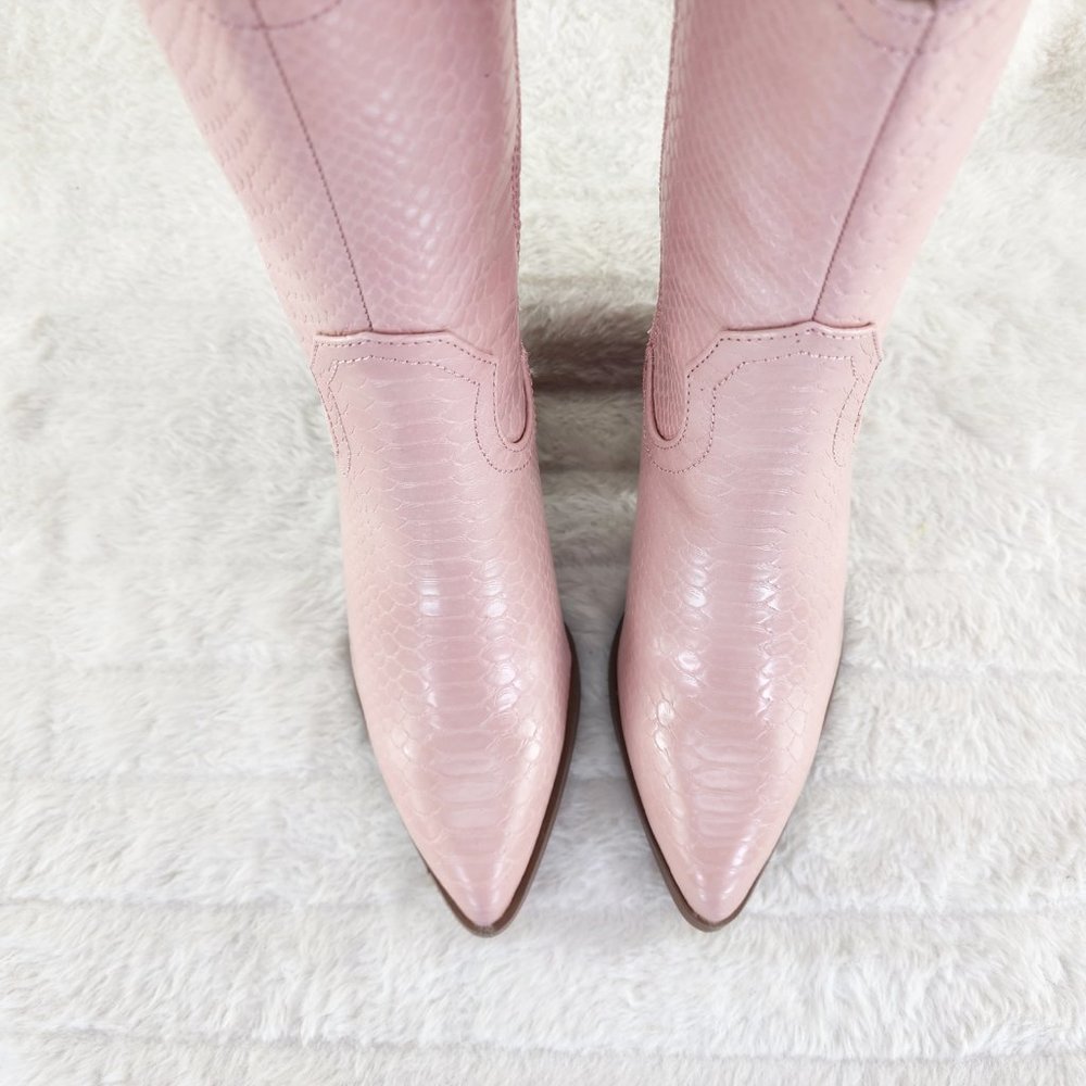 Pink Western-Style Ankle Boots - Picture 7 of 9